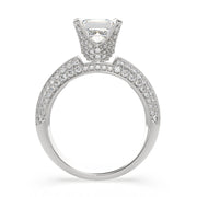 Daria Emerald Cut Pave 6 Prong Engagement Ring Setting - Nivetta